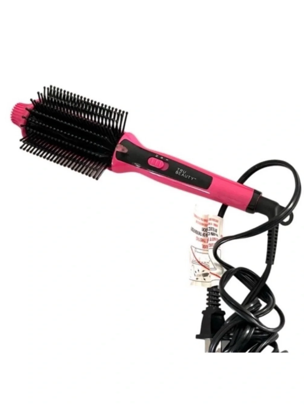 Tru Beauty Hot Styling Brush 2 in 1 Blow Dry Curl Smooth Pink Black